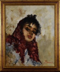 Original portrait study oil painting on canvas by Maria Luisa Bevivino after Vincenzo Irolli, 2023